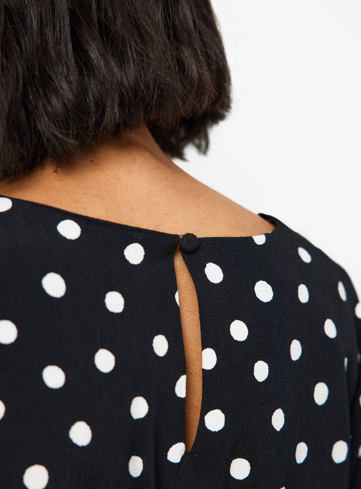 Mono Polka Dot Tie Waist Mini Dress 22 - Image 3